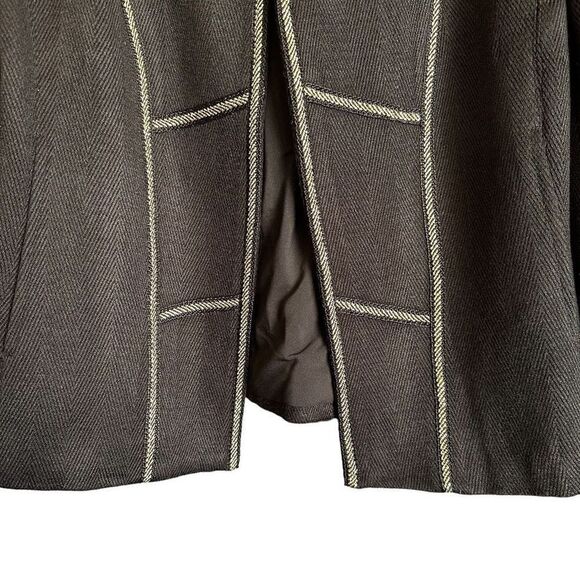NWT Chico’s Black Gold Trim Open Front Military Style Wool Blazer - Picture 5 of 14